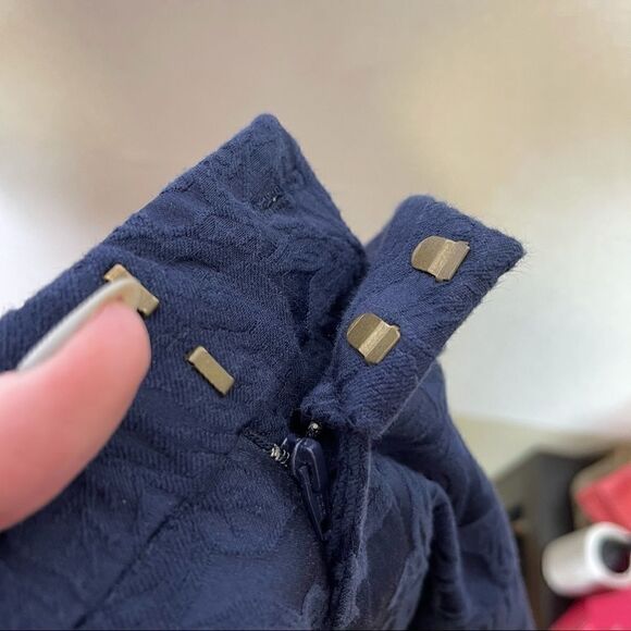 A new day Target Floral Embossed High Rise Ankle Stretch Pants Blue 12 - Picture 4 of 5